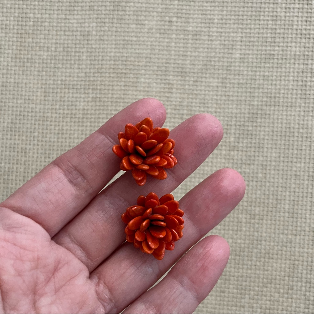 Orange Statement Stud Earrings